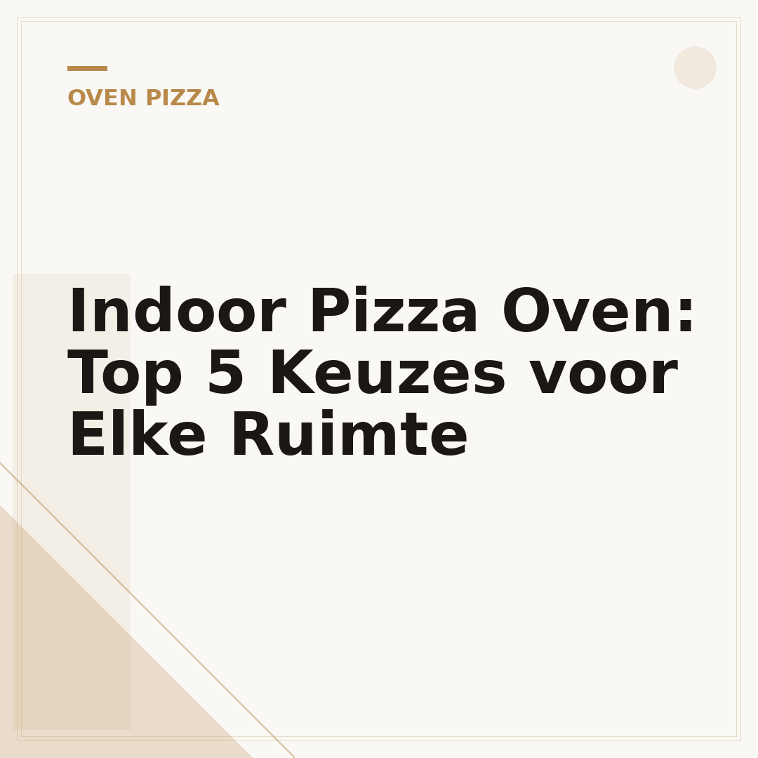 Indoor Pizza Oven: Top 5 Keuzes voor Elke Ruimte
