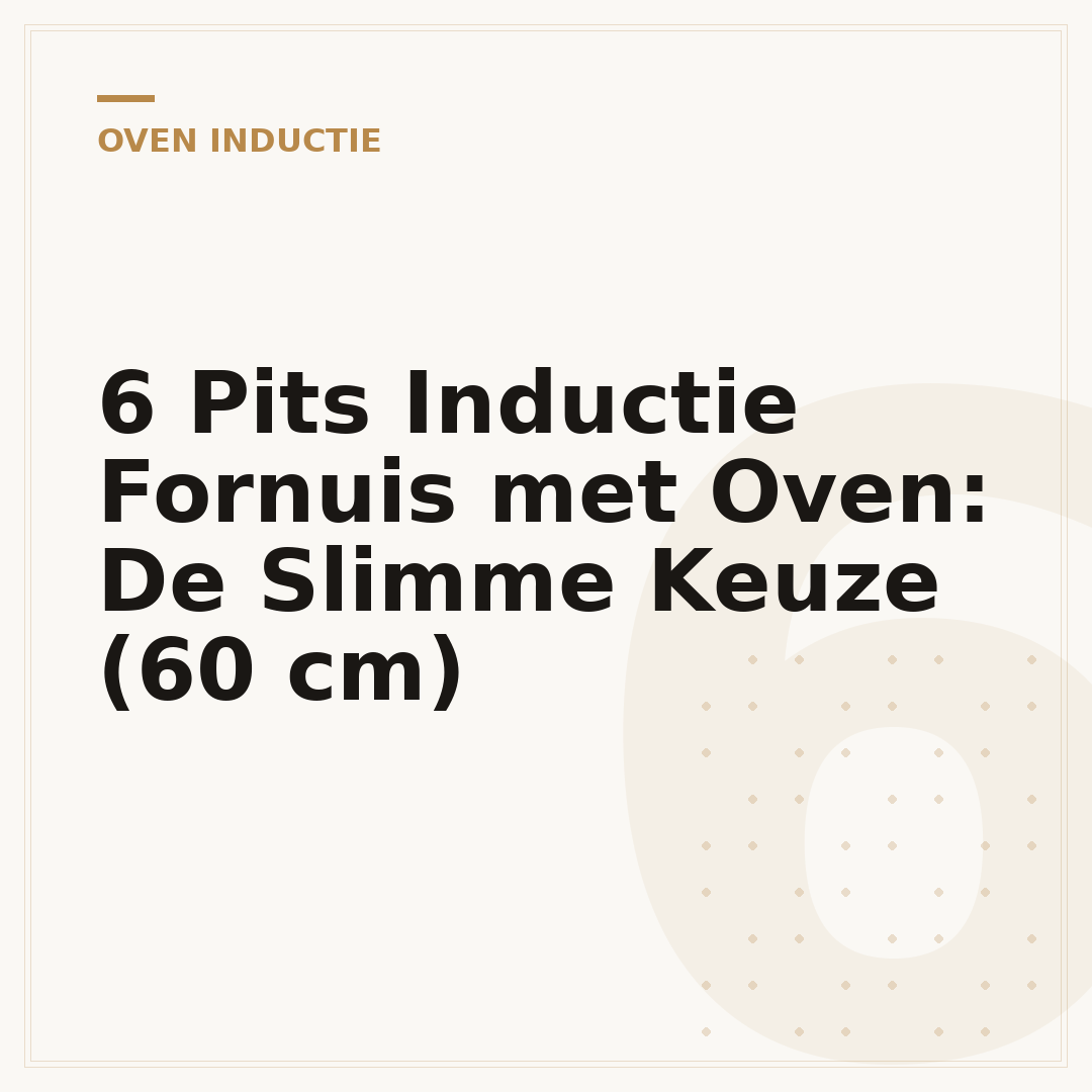 6 Pits Inductie Fornuis met Oven: De Slimme Keuze (60 cm)