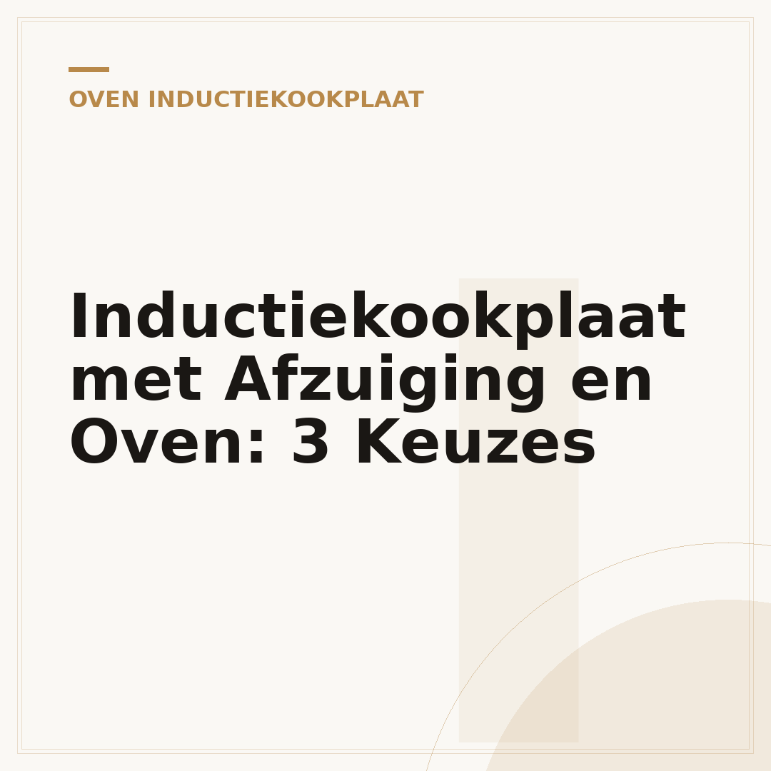 Inductiekookplaat met Afzuiging en Oven: 3 Keuzes