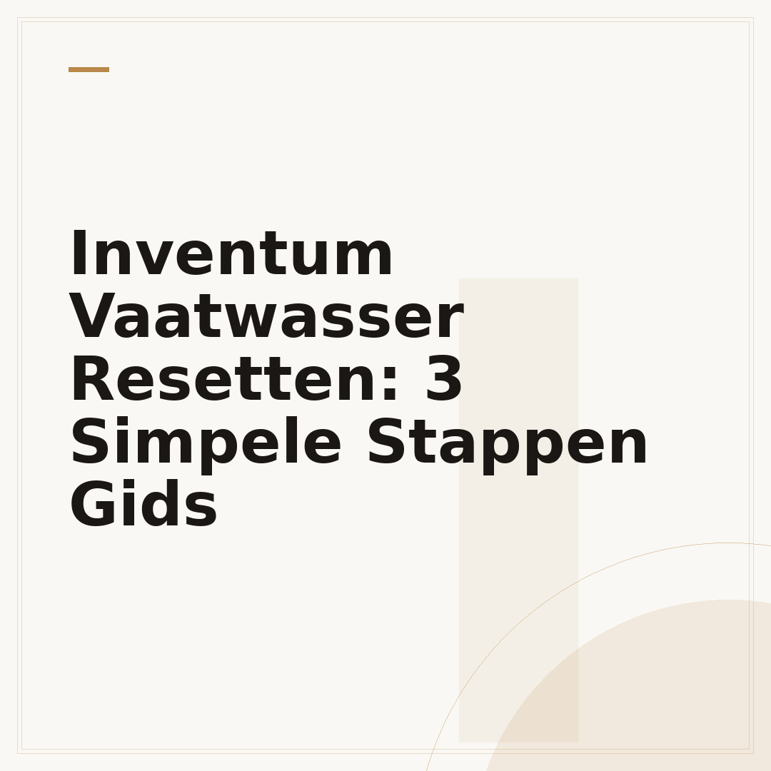 Inventum Vaatwasser Resetten: 3 Simpele Stappen Gids