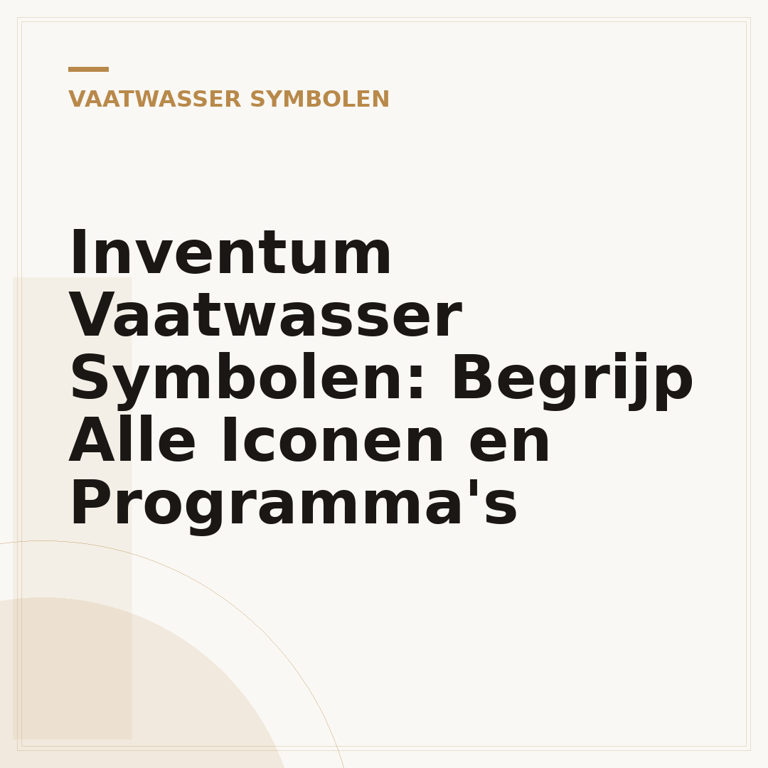 Inventum Vaatwasser Symbolen: Begrijp Alle Iconen en Programma's