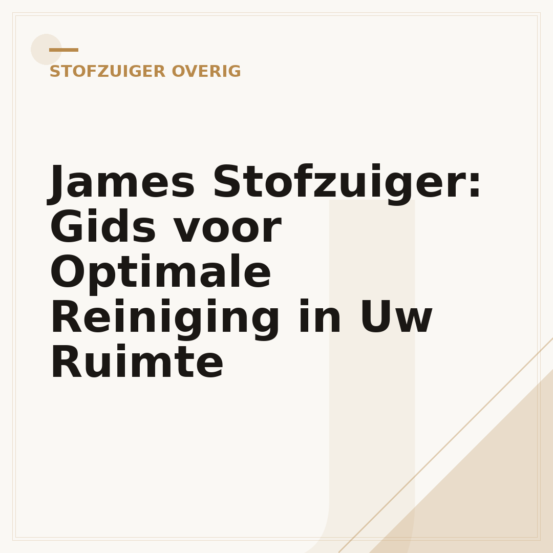 James Stofzuiger: Gids voor Optimale Reiniging in Uw Ruimte