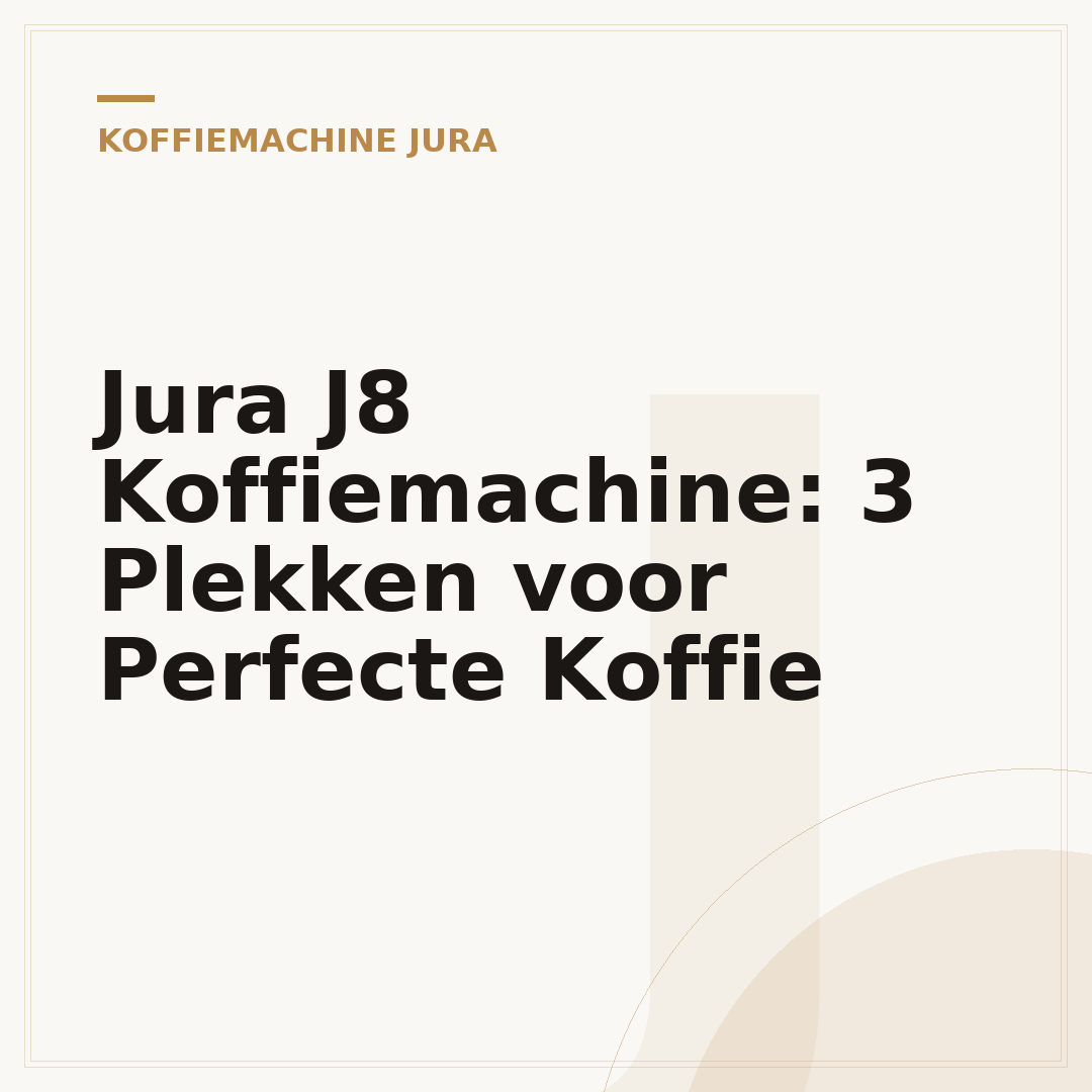 Jura J8 Koffiemachine: 3 Plekken voor Perfecte Koffie