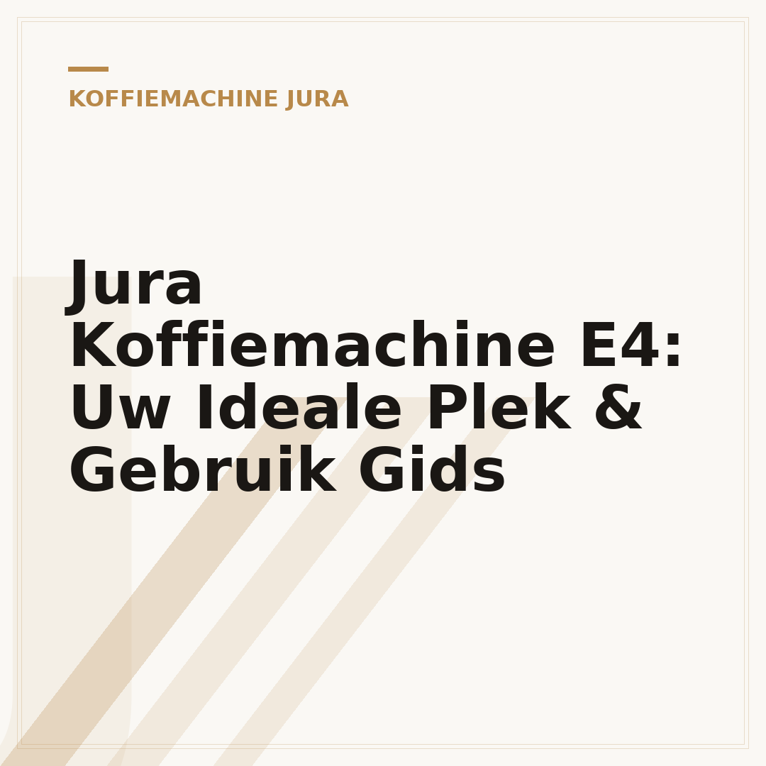 Jura Koffiemachine E4: Uw Ideale Plek & Gebruik Gids