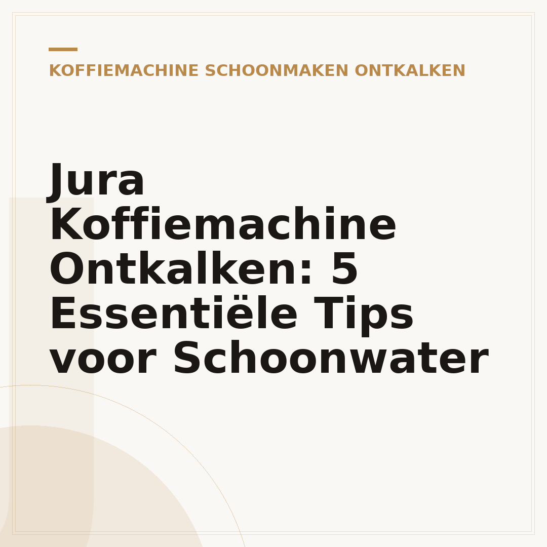 Jura Koffiemachine Ontkalken: 5 Essentiële Tips voor Schoonwater