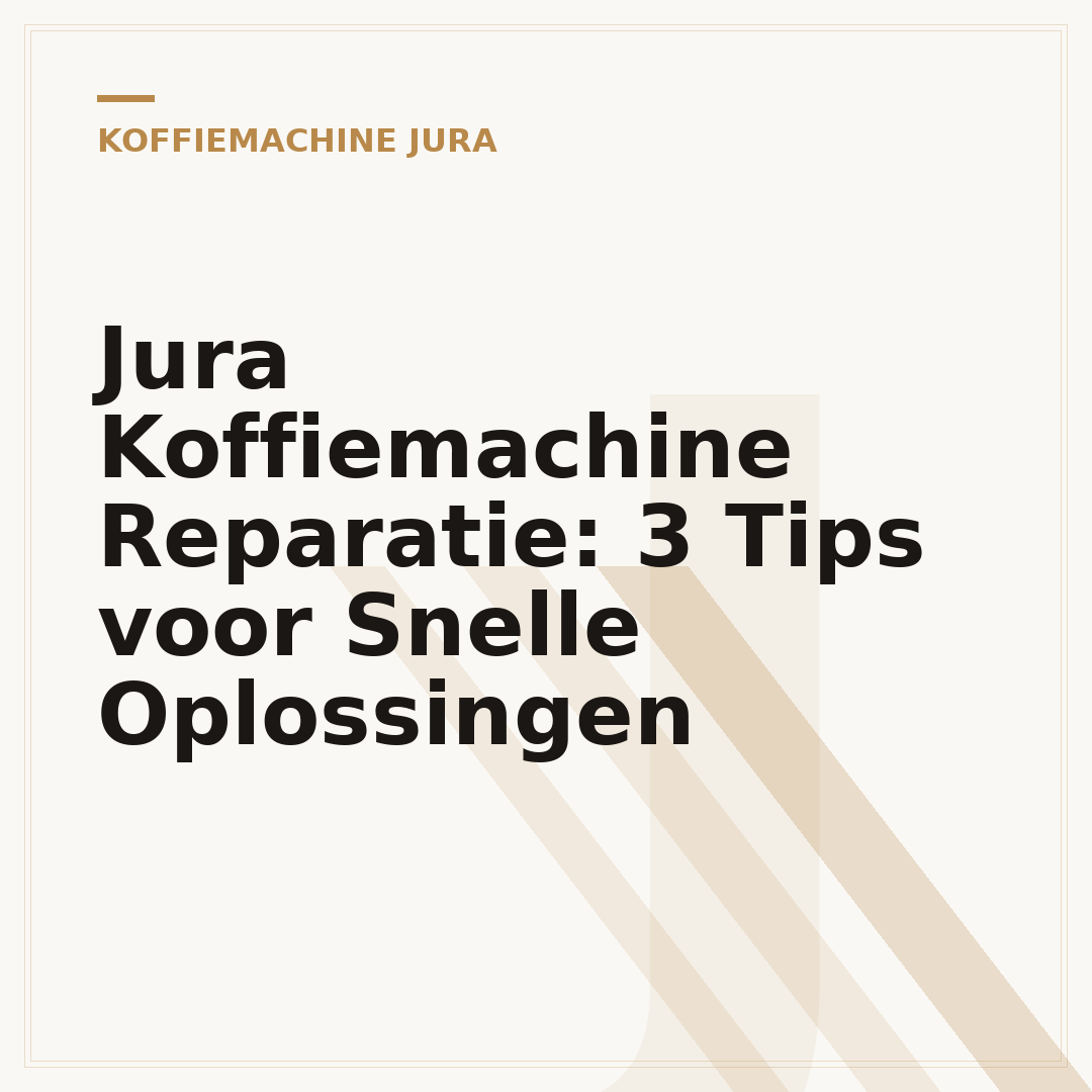 Jura Koffiemachine Reparatie: 3 Tips voor Snelle Oplossingen