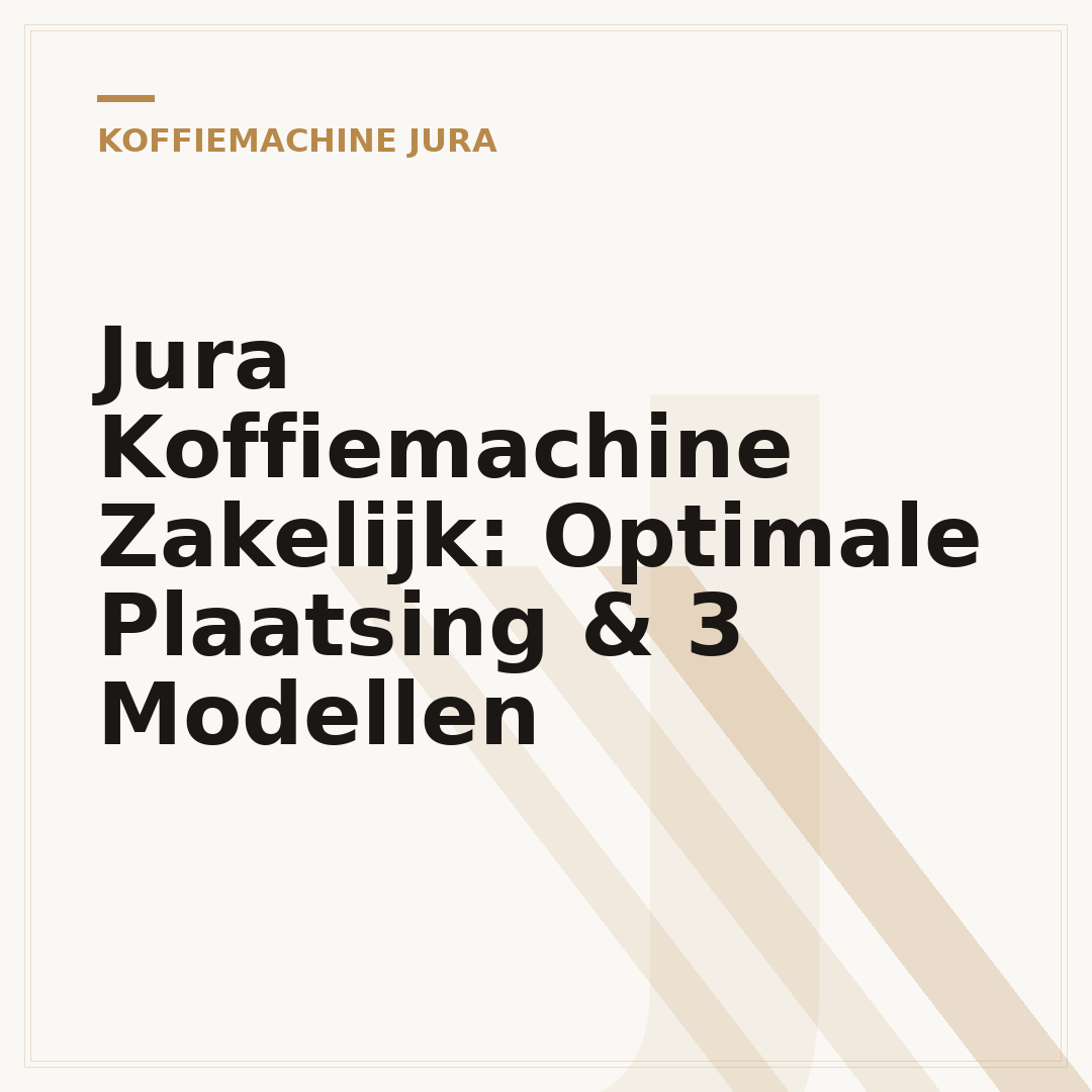 Jura Koffiemachine Zakelijk: Optimale Plaatsing & 3 Modellen