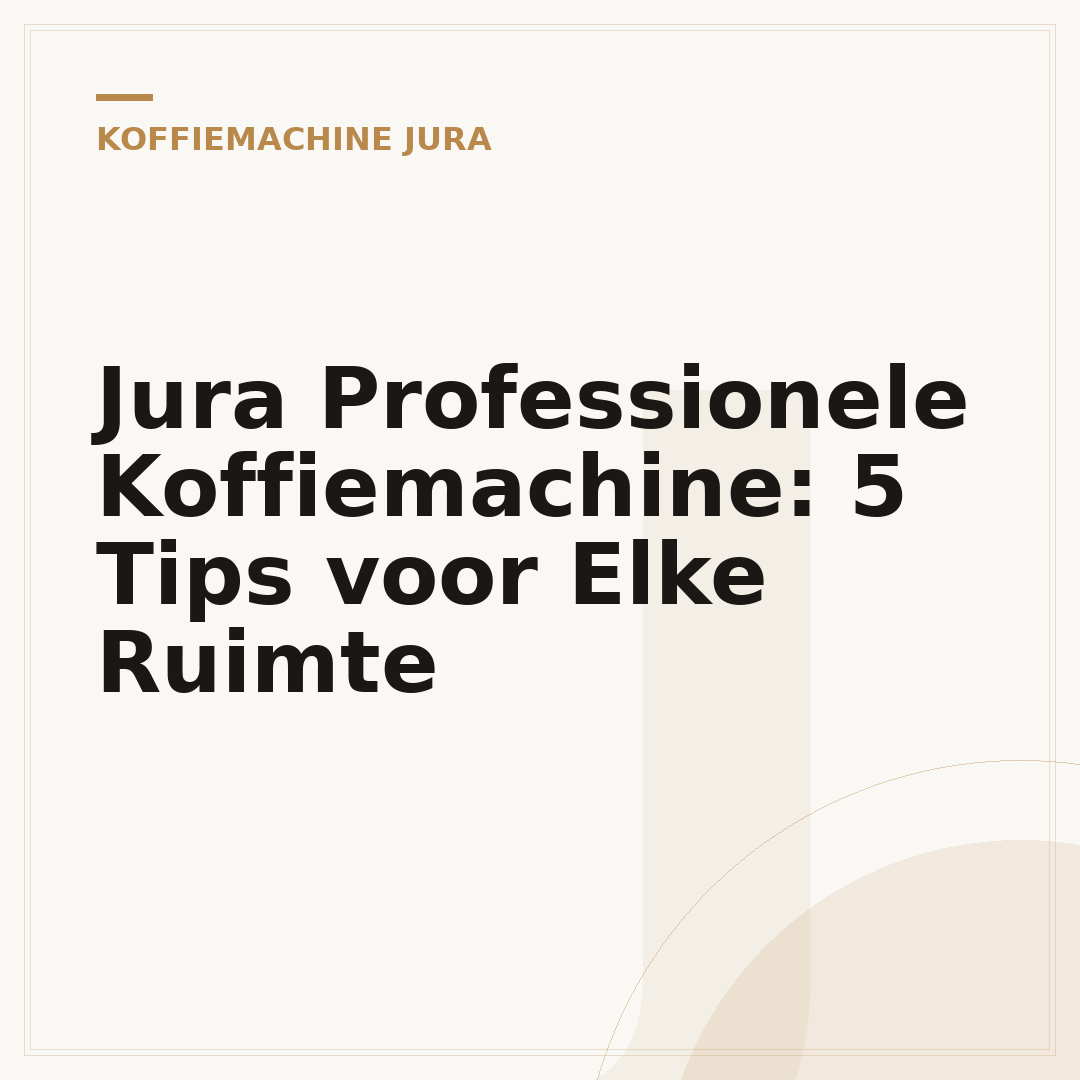 Jura Professionele Koffiemachine: 5 Tips voor Elke Ruimte