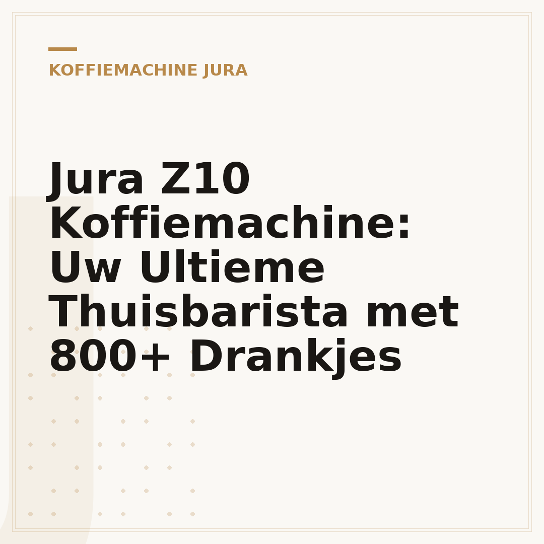Jura Z10 Koffiemachine: Uw Ultieme Thuisbarista met 800+ Drankjes