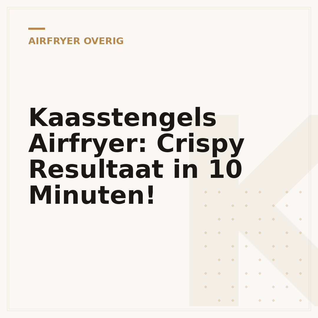 Kaasstengels Airfryer: Crispy Resultaat in 10 Minuten!