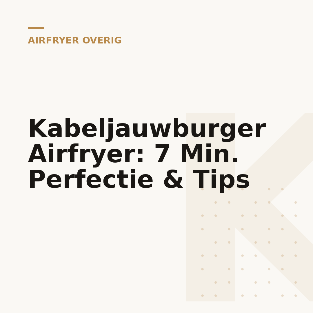 Kabeljauwburger Airfryer: 7 Min. Perfectie & Tips