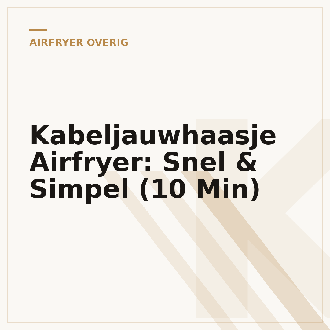 Kabeljauwhaasje Airfryer: Snel & Simpel (10 Min)