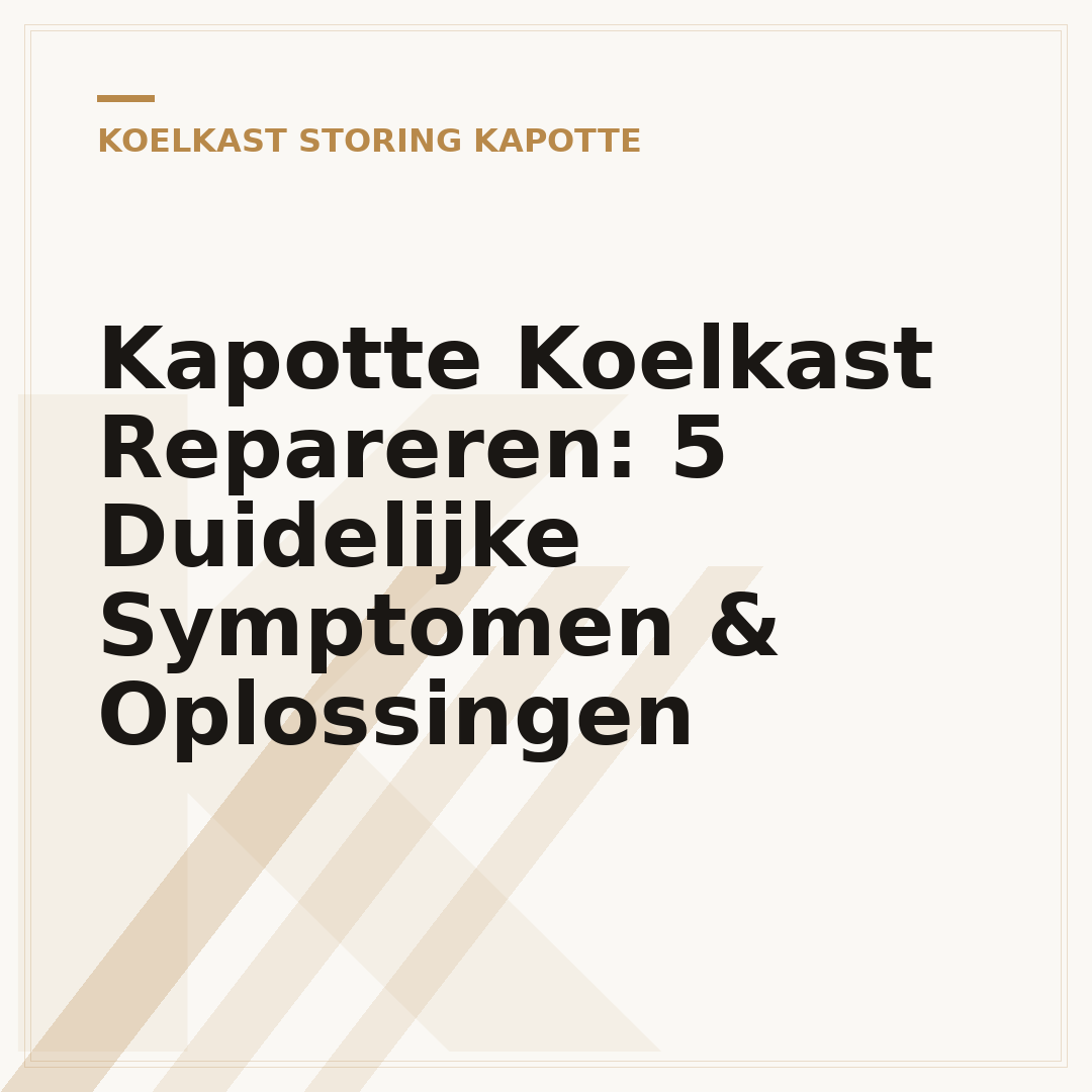 Kapotte Koelkast Repareren: 5 Duidelijke Symptomen & Oplossingen