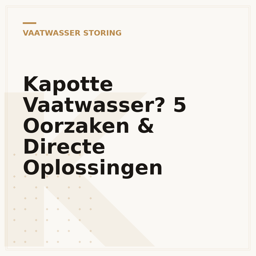 Kapotte Vaatwasser? 5 Oorzaken & Directe Oplossingen