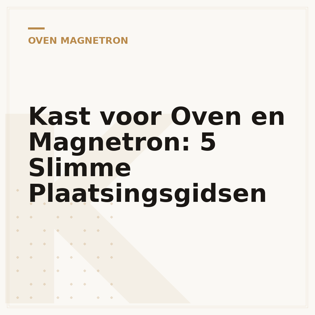 Kast voor Oven en Magnetron: 5 Slimme Plaatsingsgidsen