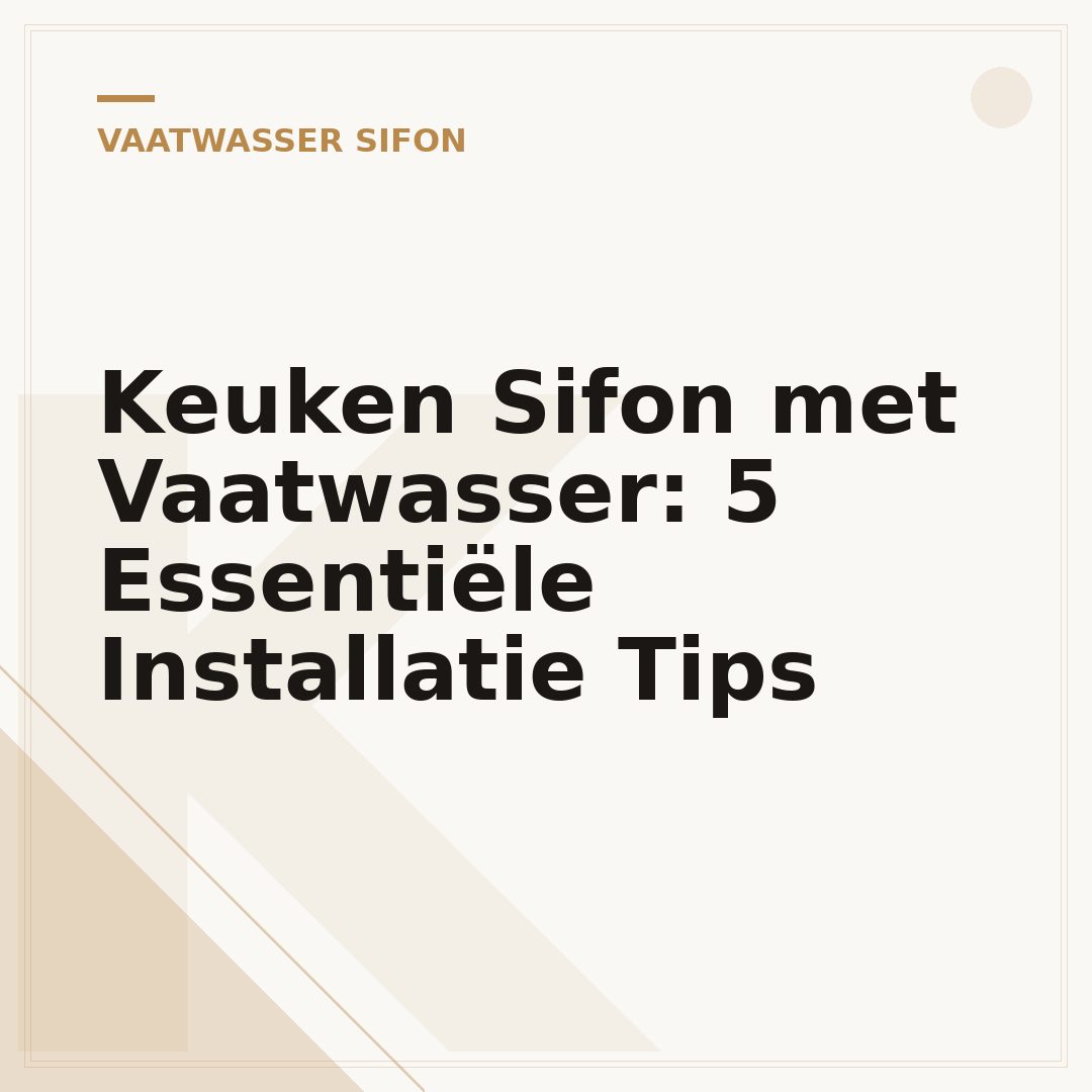 Keuken Sifon met Vaatwasser: 5 Essentiële Installatie Tips