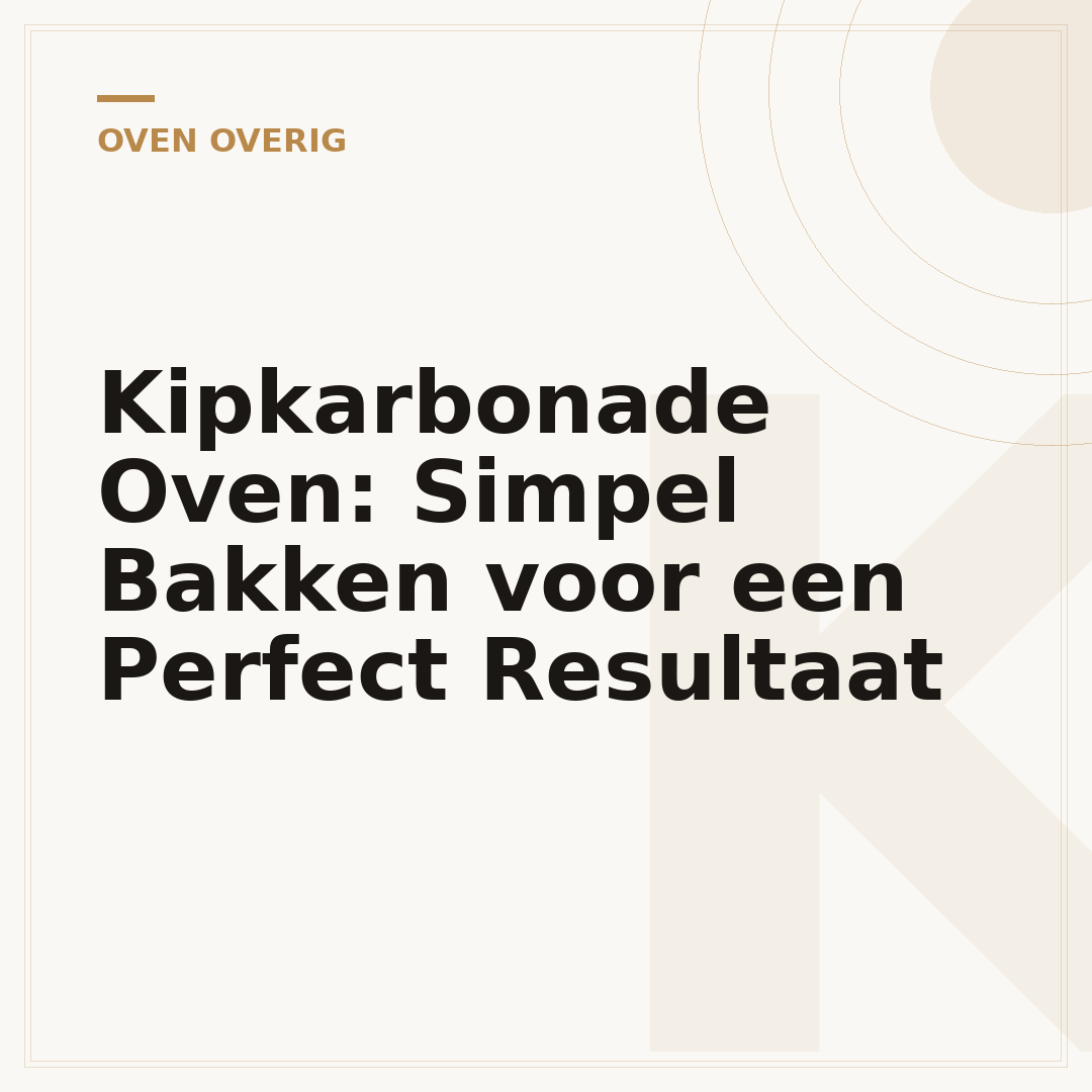 Kipkarbonade Oven: Simpel Bakken voor een Perfect Resultaat