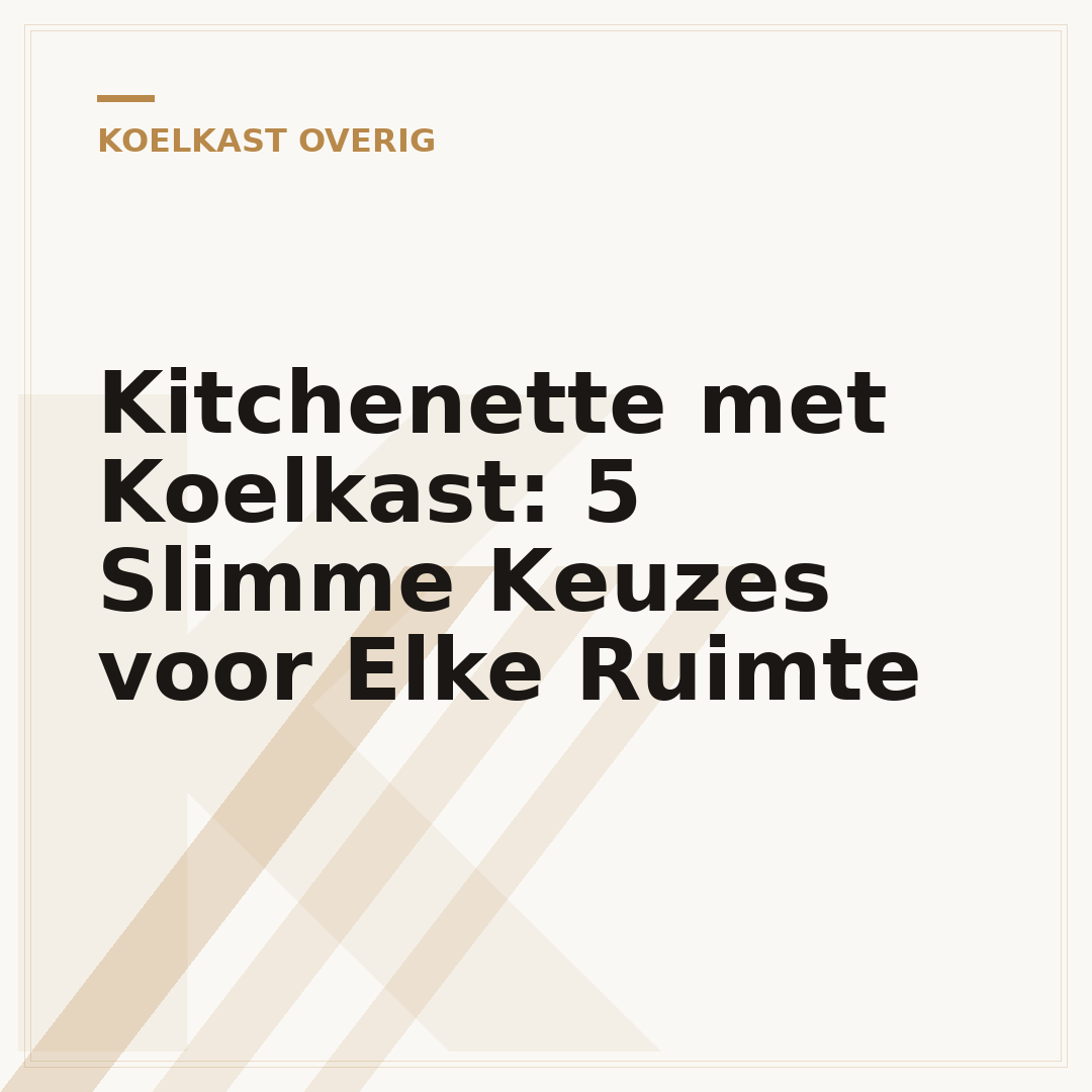 Kitchenette met Koelkast: 5 Slimme Keuzes voor Elke Ruimte