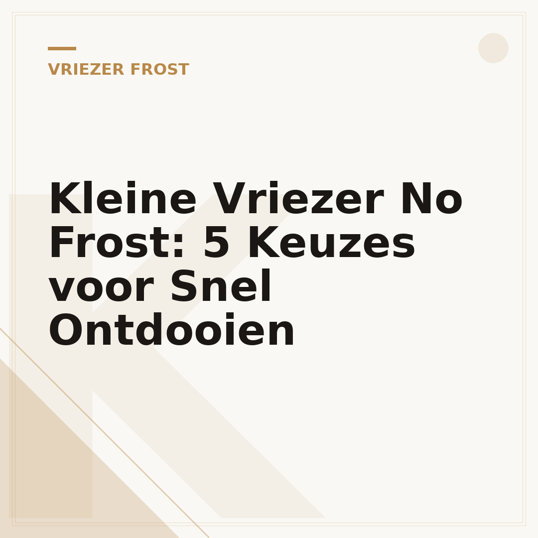 Kleine Vriezer No Frost: 5 Keuzes voor Snel Ontdooien