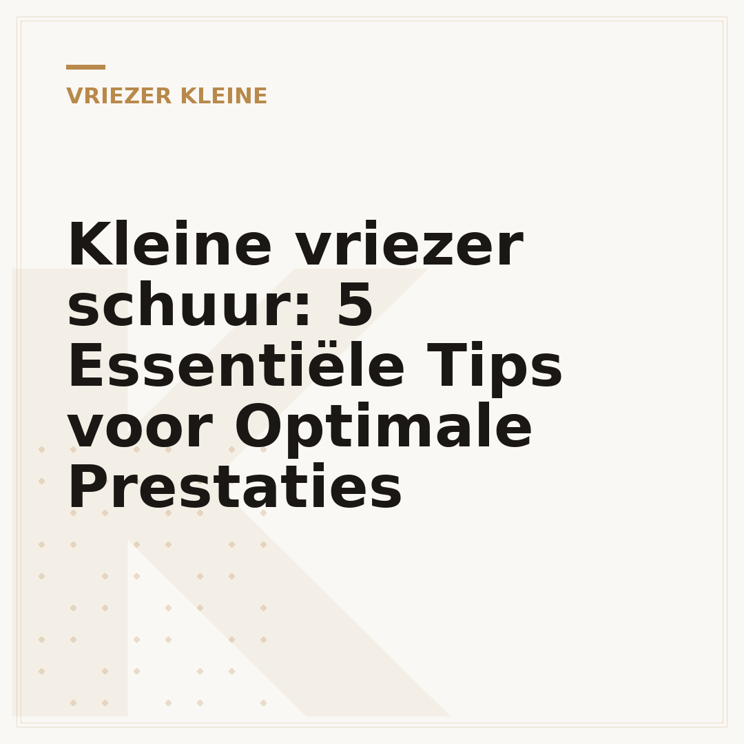 Kleine vriezer schuur: 5 Essentiële Tips voor Optimale Prestaties