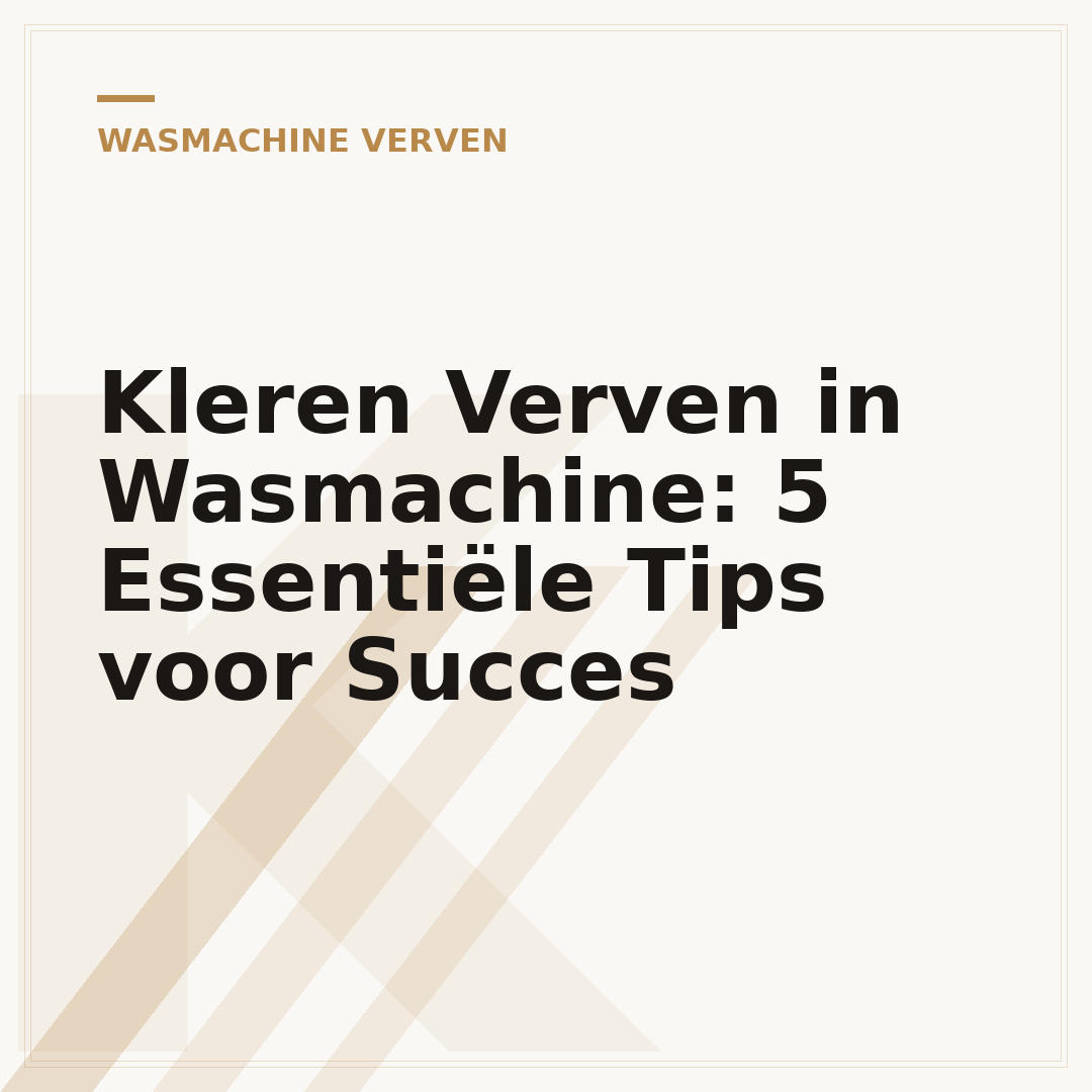 Kleren Verven in Wasmachine: 5 Essentiële Tips voor Succes