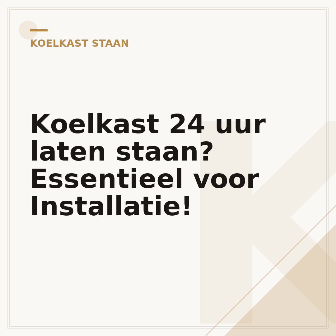 Koelkast 24 uur laten staan? Essentieel voor Installatie!