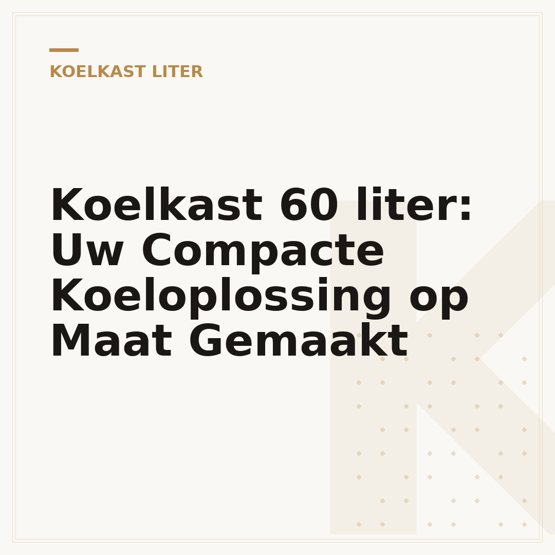 Koelkast 60 liter: Uw Compacte Koeloplossing op Maat Gemaakt