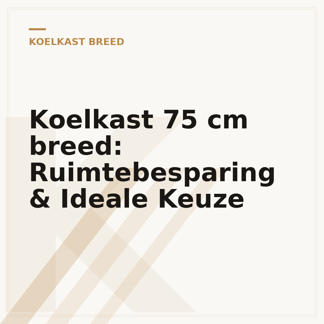 Koelkast 75 cm breed: Ruimtebesparing & Ideale Keuze