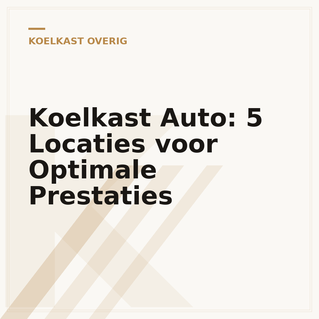 Koelkast Auto: 5 Locaties voor Optimale Prestaties