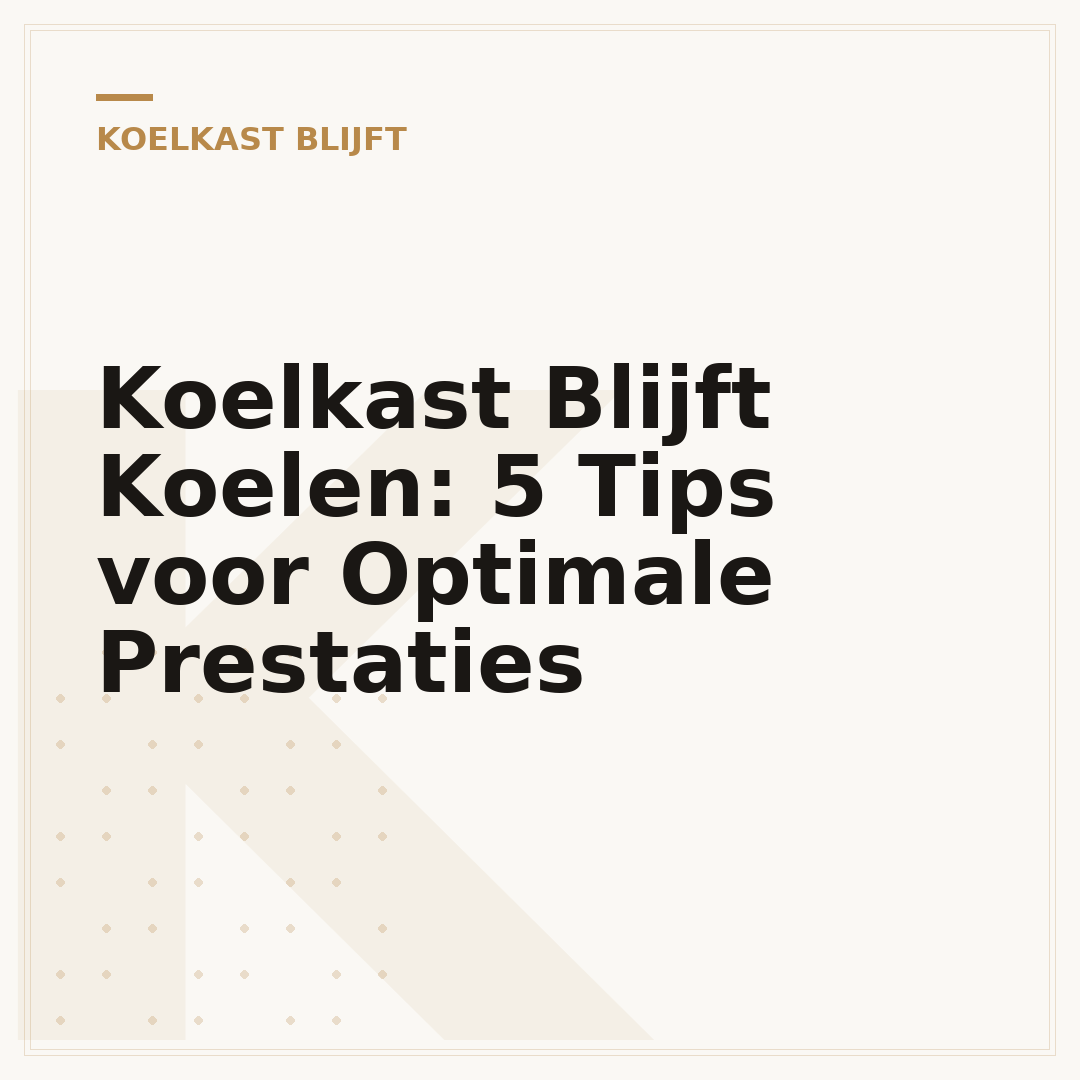 Koelkast Blijft Koelen: 5 Tips voor Optimale Prestaties