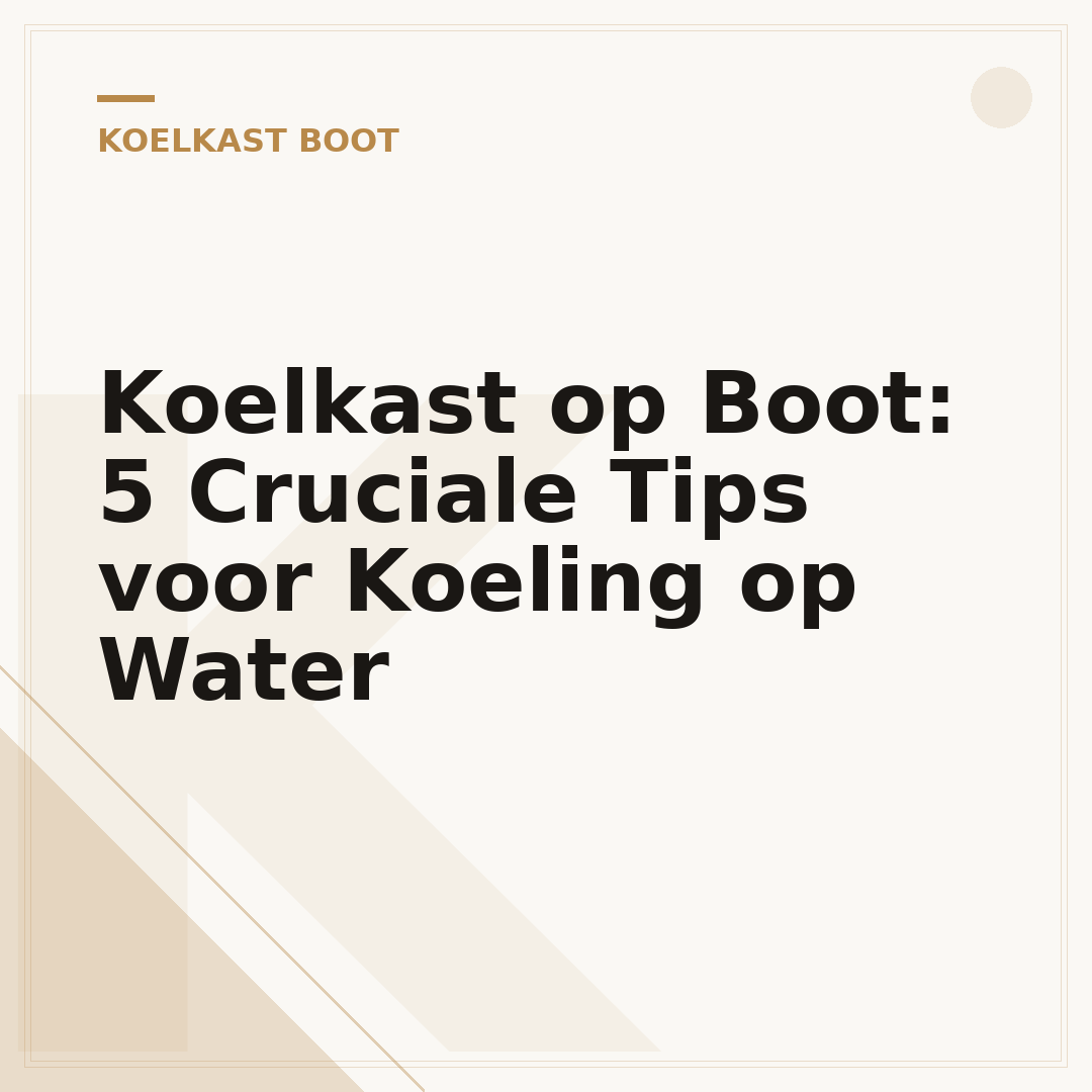 Koelkast op Boot: 5 Cruciale Tips voor Koeling op Water