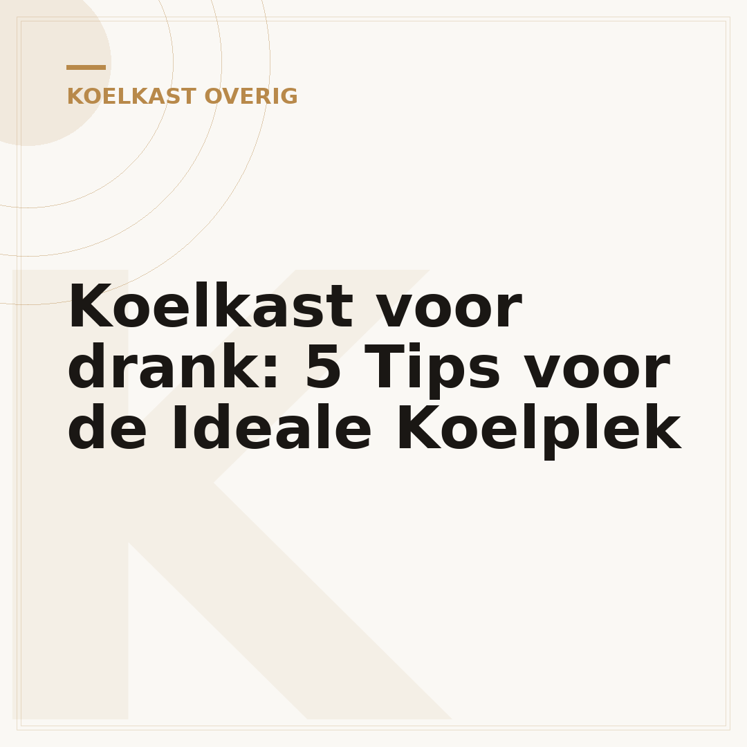 Koelkast voor drank: 5 Tips voor de Ideale Koelplek
