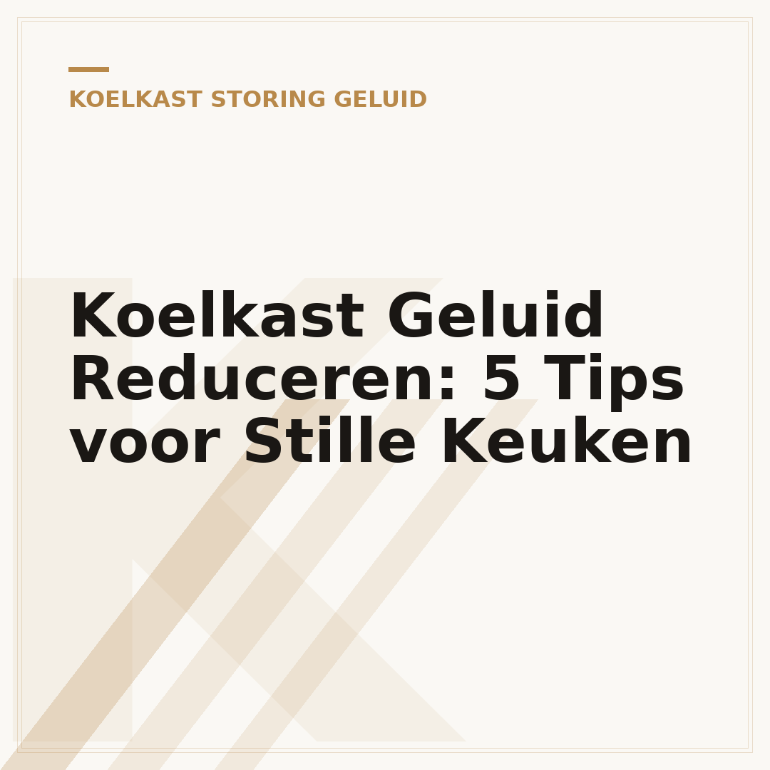 Koelkast Geluid Reduceren: 5 Tips voor Stille Keuken