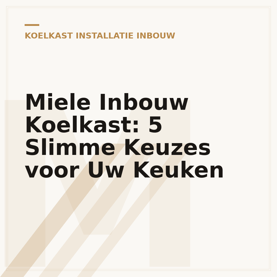 Miele Inbouw Koelkast: 5 Slimme Keuzes voor Uw Keuken