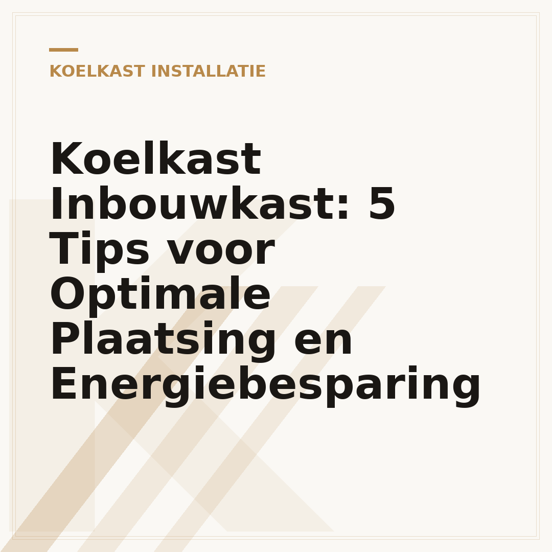 Koelkast Inbouwkast: 5 Tips voor Optimale Plaatsing en Energiebesparing