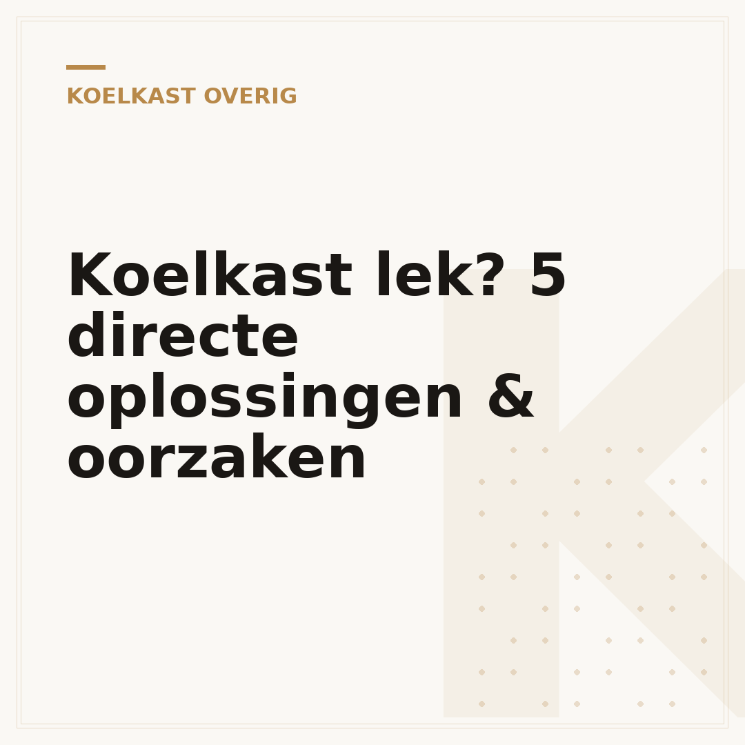 Koelkast lek? 5 directe oplossingen & oorzaken