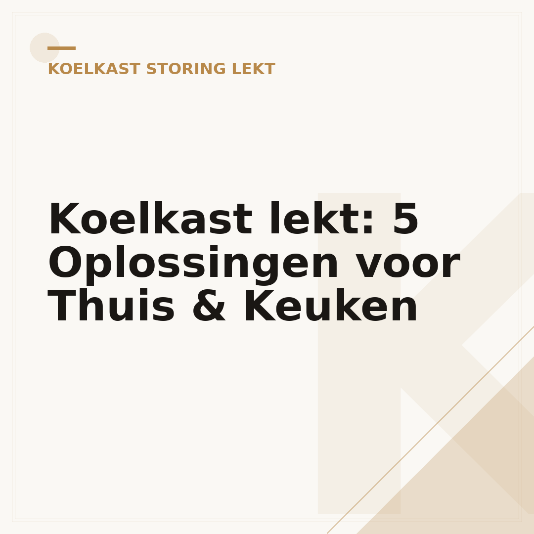 Koelkast lekt: 5 Oplossingen voor Thuis & Keuken