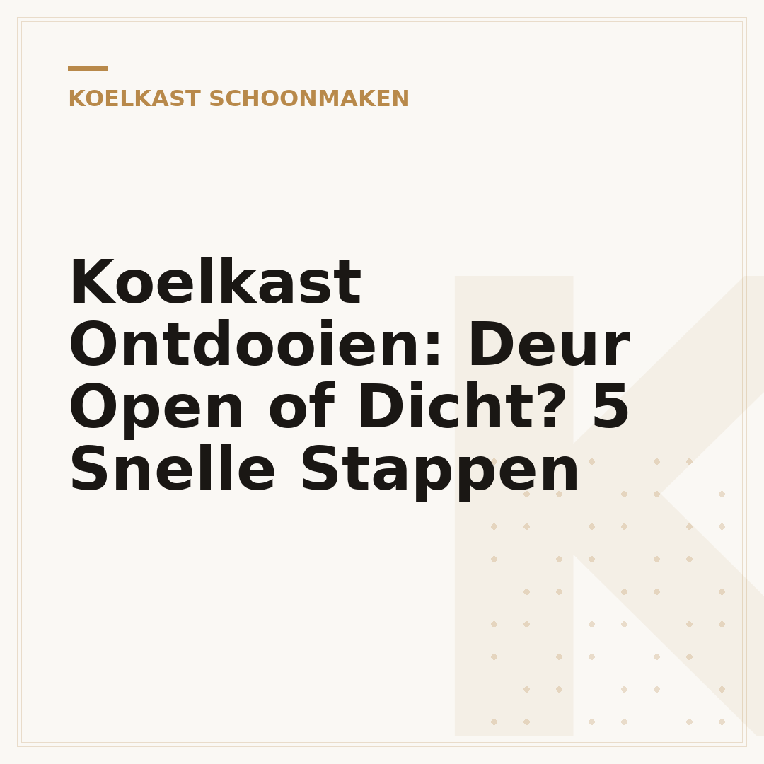 Koelkast Ontdooien: Deur Open of Dicht? 5 Snelle Stappen