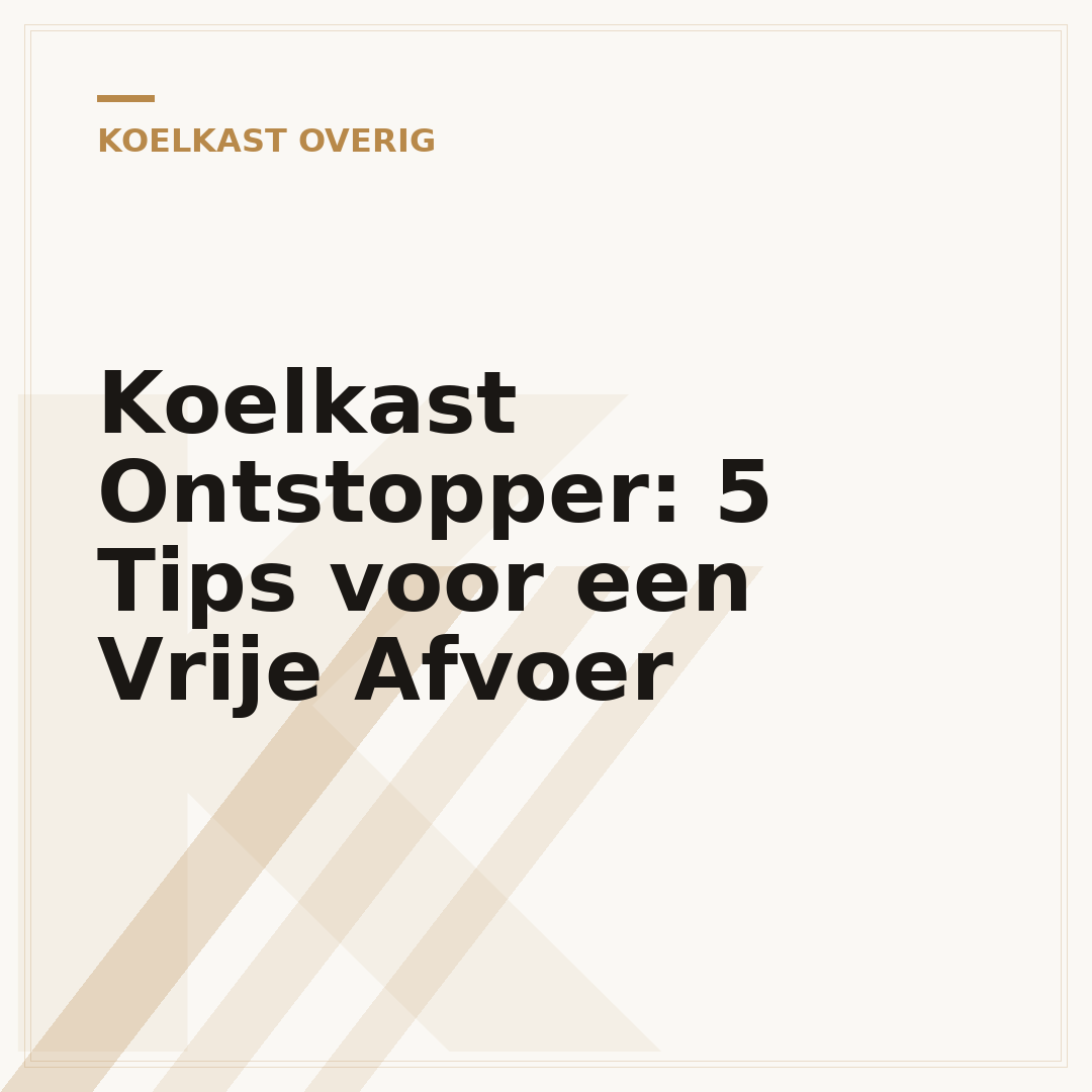 Koelkast Ontstopper: 5 Tips voor een Vrije Afvoer