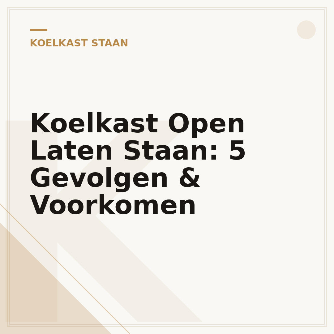 Koelkast Open Laten Staan: 5 Gevolgen & Voorkomen