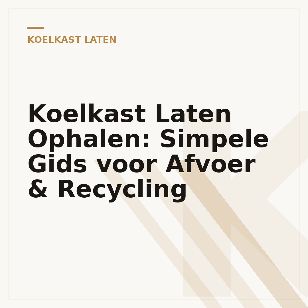 Koelkast Laten Ophalen: Simpele Gids voor Afvoer & Recycling
