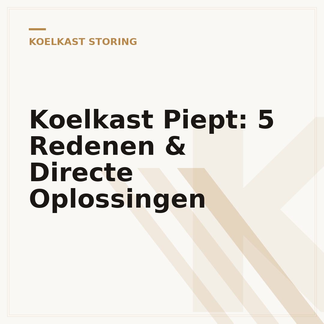 Koelkast Piept: 5 Redenen & Directe Oplossingen