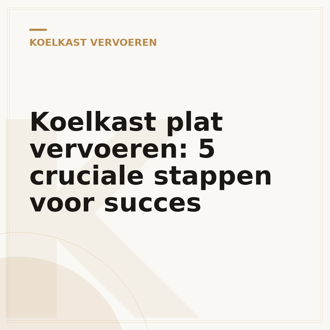 Koelkast plat vervoeren: 5 cruciale stappen voor succes