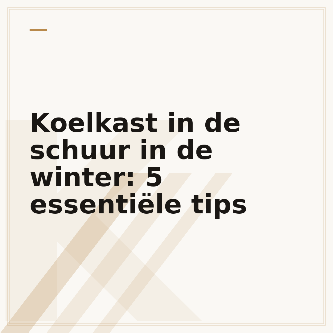 Koelkast in de schuur in de winter: 5 essentiële tips