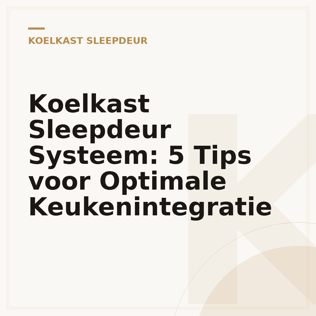 Koelkast Sleepdeur Systeem: 5 Tips voor Optimale Keukenintegratie