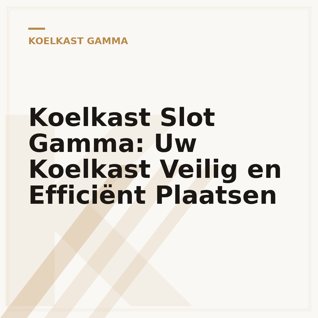 Koelkast Slot Gamma: Uw Koelkast Veilig en Efficiënt Plaatsen