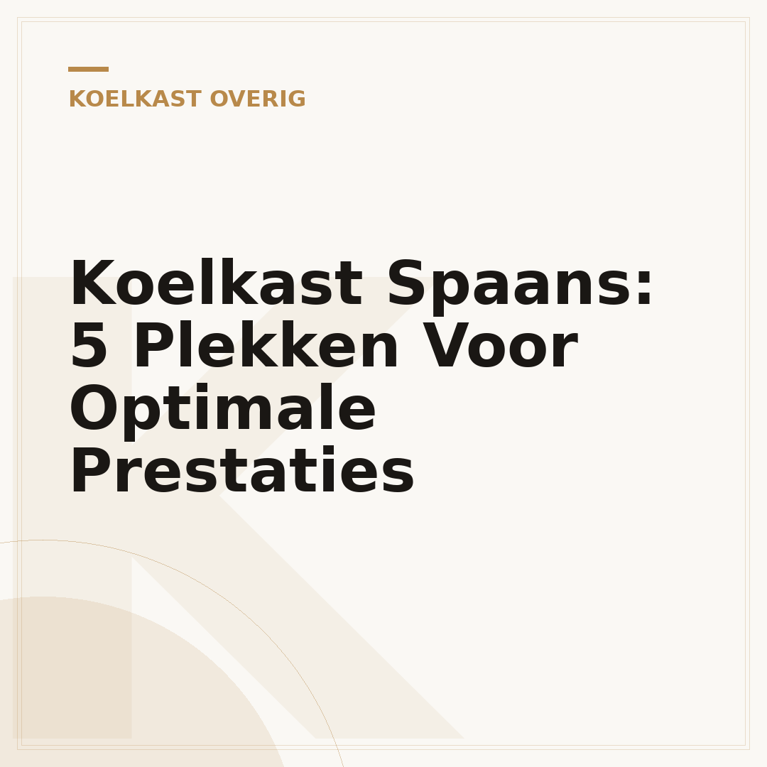 Koelkast Spaans: 5 Plekken Voor Optimale Prestaties