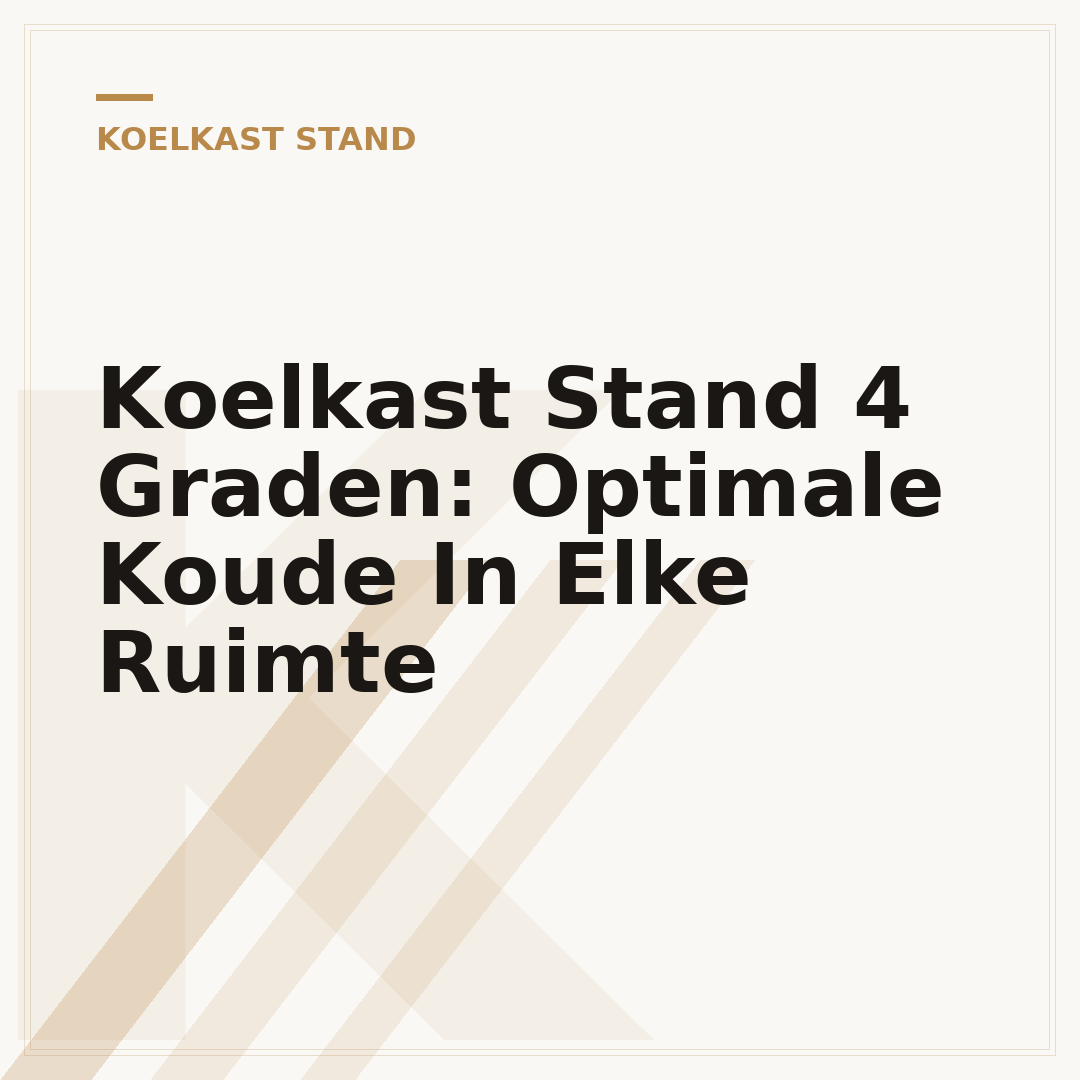 Koelkast Stand 4 Graden: Optimale Koude In Elke Ruimte