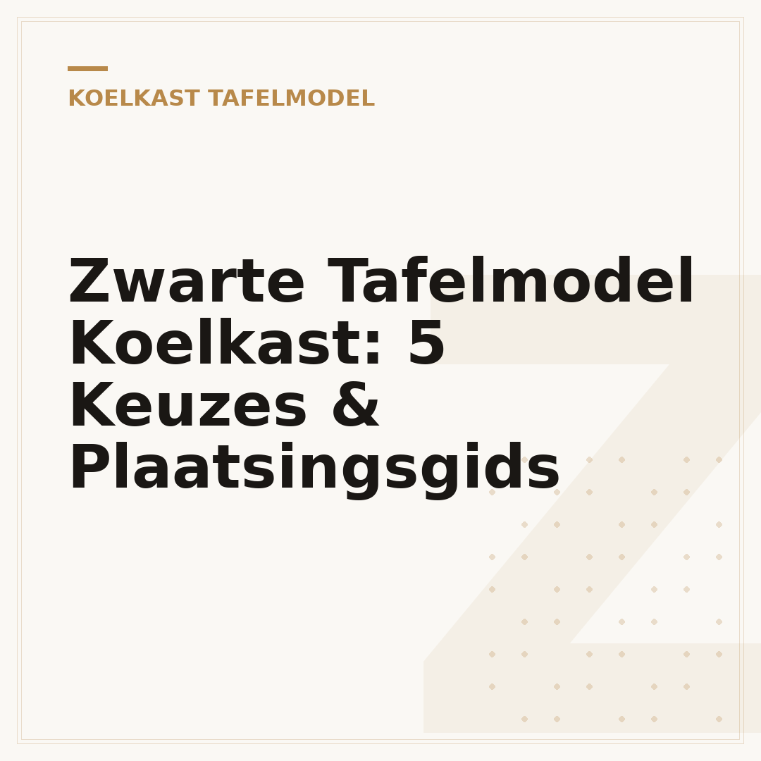 Zwarte Tafelmodel Koelkast: 5 Keuzes & Plaatsingsgids