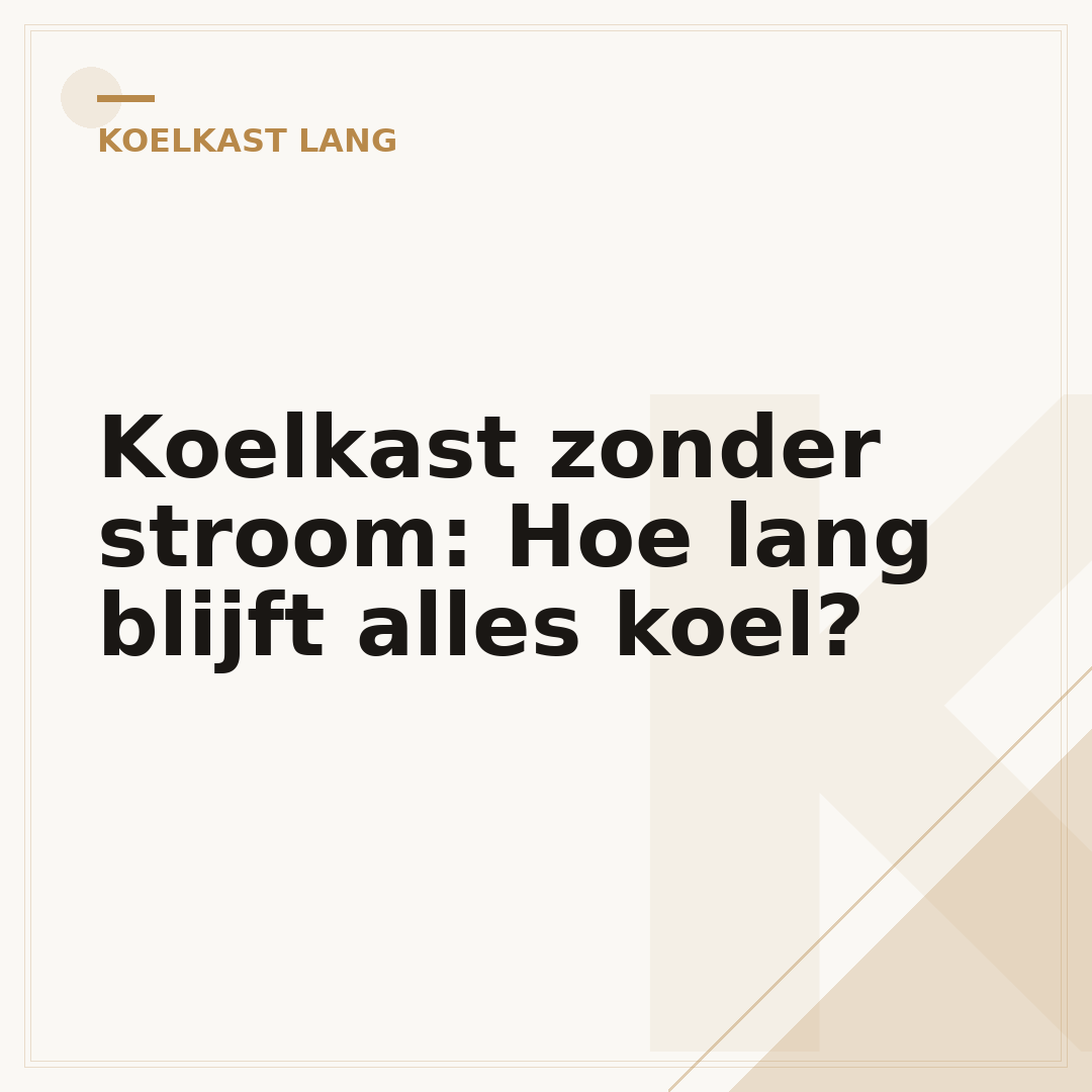 Koelkast zonder stroom: Hoe lang blijft alles koel?